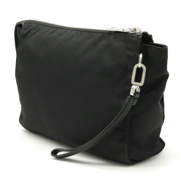 Prada Handbags - Prada Leather Black Clutch Saffiano Nylon Bag Nero